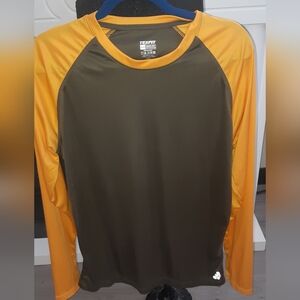 Men's Long Sleeve Shirts Size Medium Set Of 2 - Olive/Yellow & Dark Grey/light